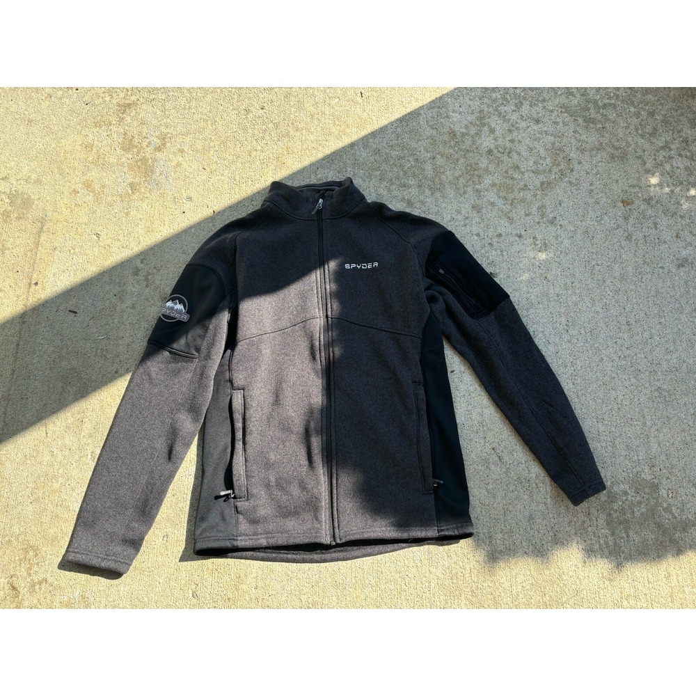 SPYDER Mens Poly Active Sporty Full Zip Jacket Black Medium